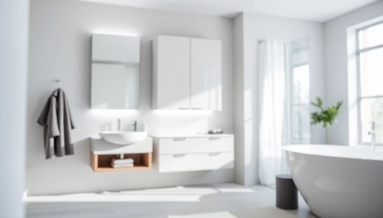 Benutzen Sie den eleganten sonni Spiegelschrank für stilvollen Stauraum und modernes Design im Bad.