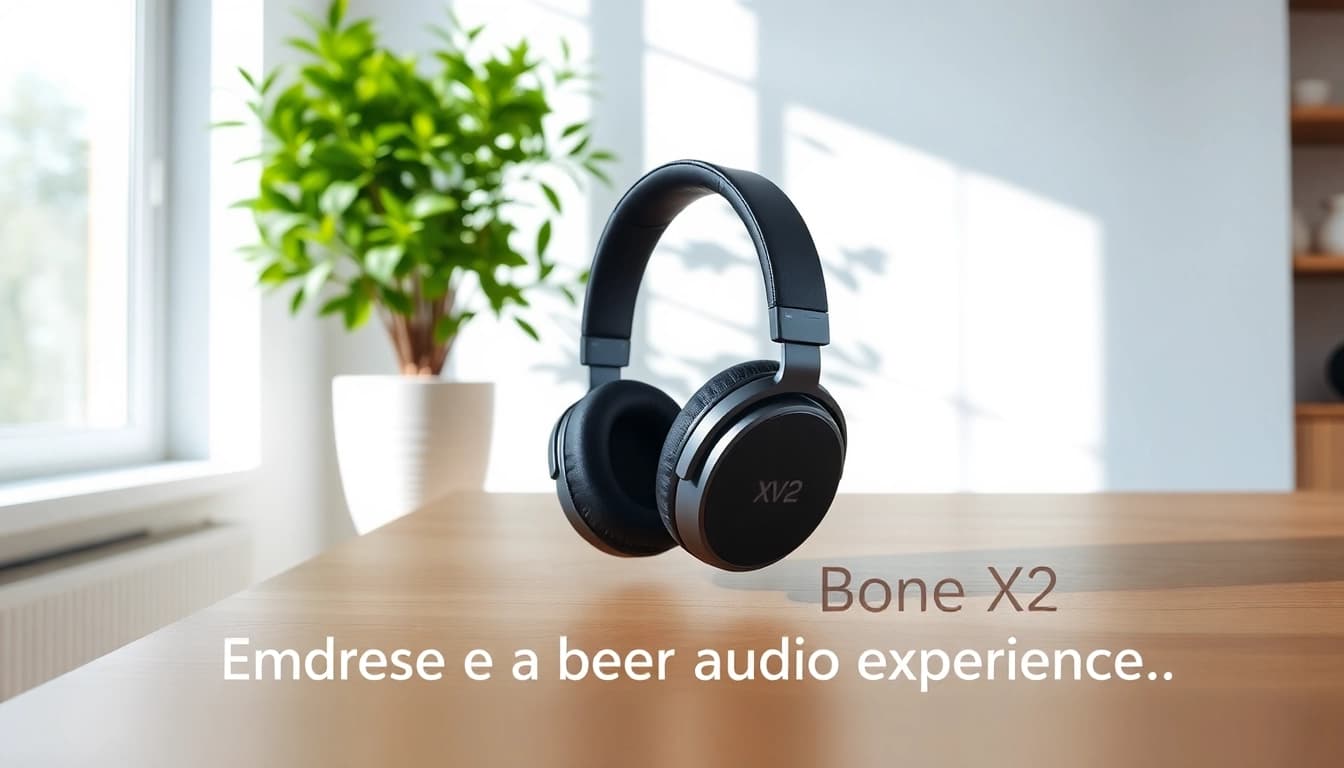Showcase of Bone X2 Bone Conduction Headphones highlighting design and comfort features.