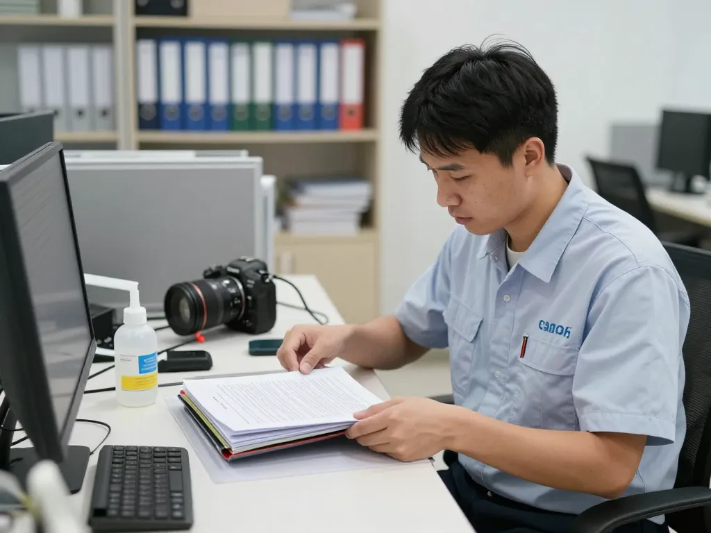 bóc giấy ép uy tín hà nội kỹ thuật viên an toàn loại bỏ lớp nhựa khỏi các tài liệu quan trọng trong một văn phòng hiện đại