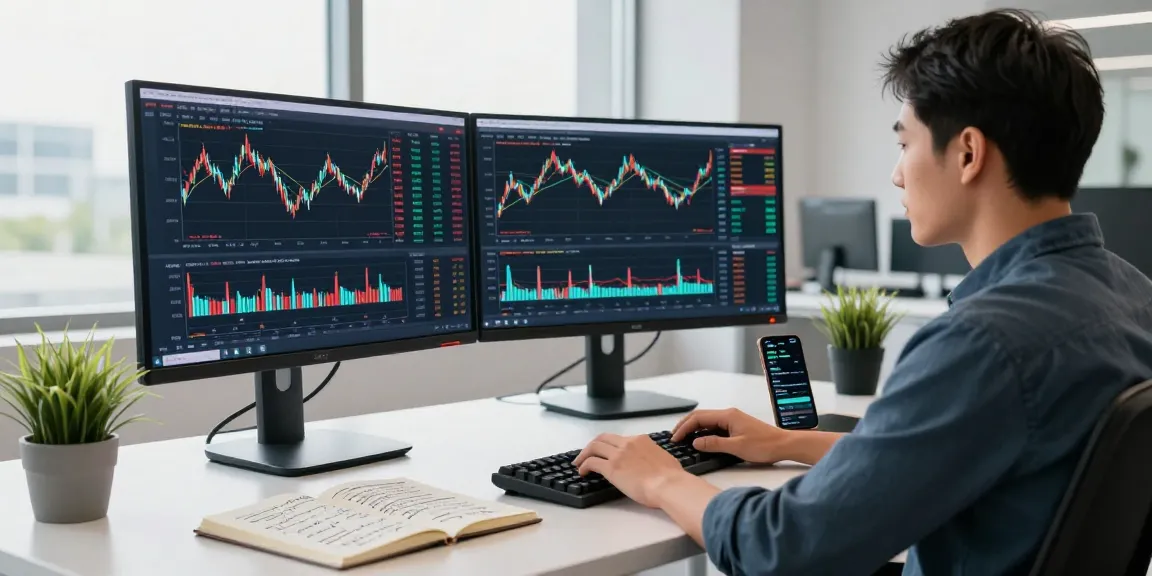 Real-time data visualization on WTI crude oil futures API in a modern trading workspace, capturing a developer's focus.