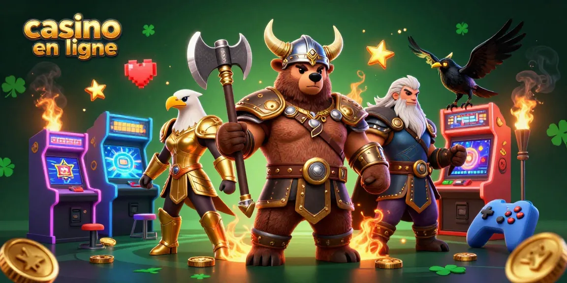 Jouez à casino en ligne avec un ours viking et une aigle valkyrie dans un environnement dynamique.