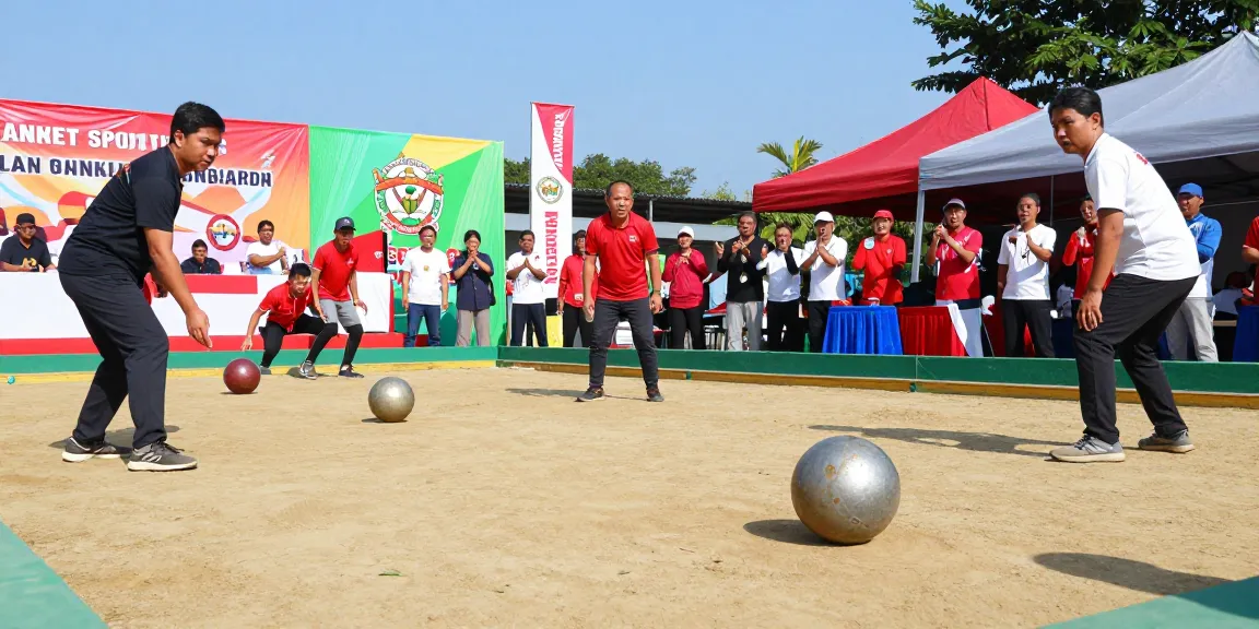 FOPI Kota Palu mengadakan pertandingan petanque di luar ruangan yang meriah.