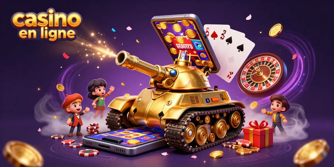 Immersion dans un casino en ligne avec un tank en or et des jeux de casino