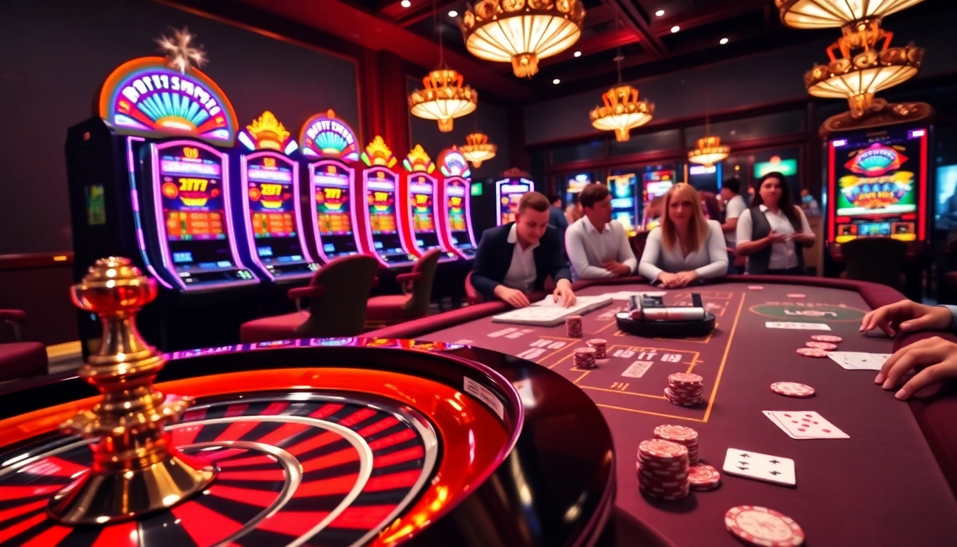 Vivez l'excitation au meilleur casino en ligne avec des scènes de jeu vibrantes et des éléments de luxe.