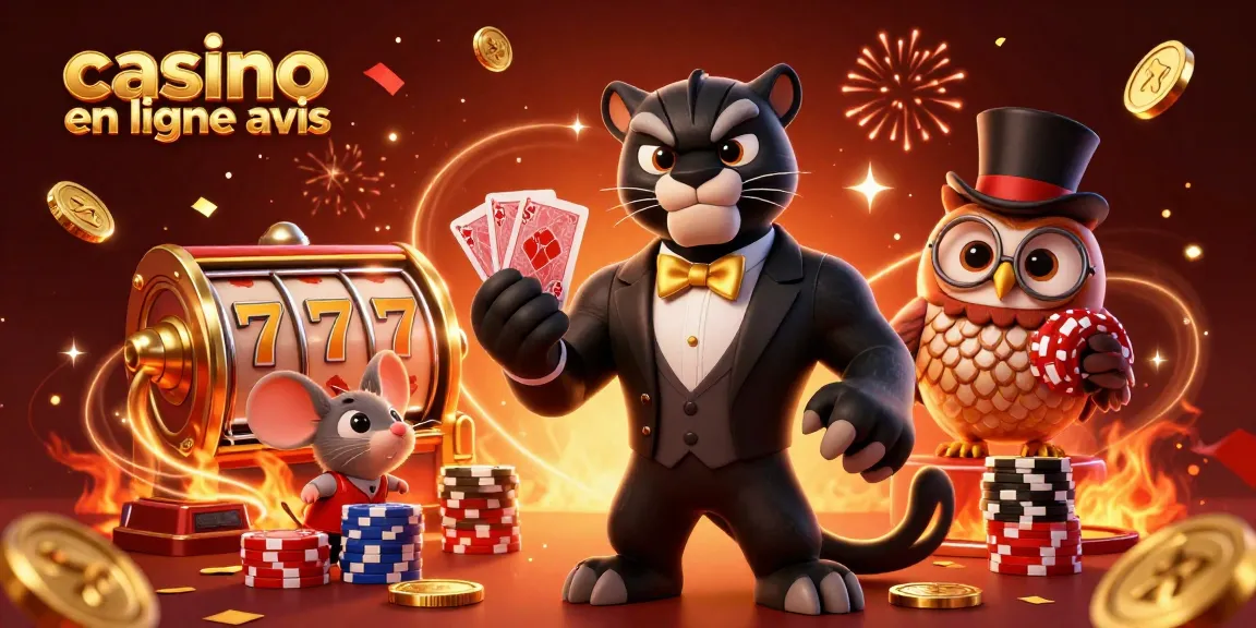 Obtenez des avis complets sur les casinos en ligne avec un élégant panthère et des personnages charmants.