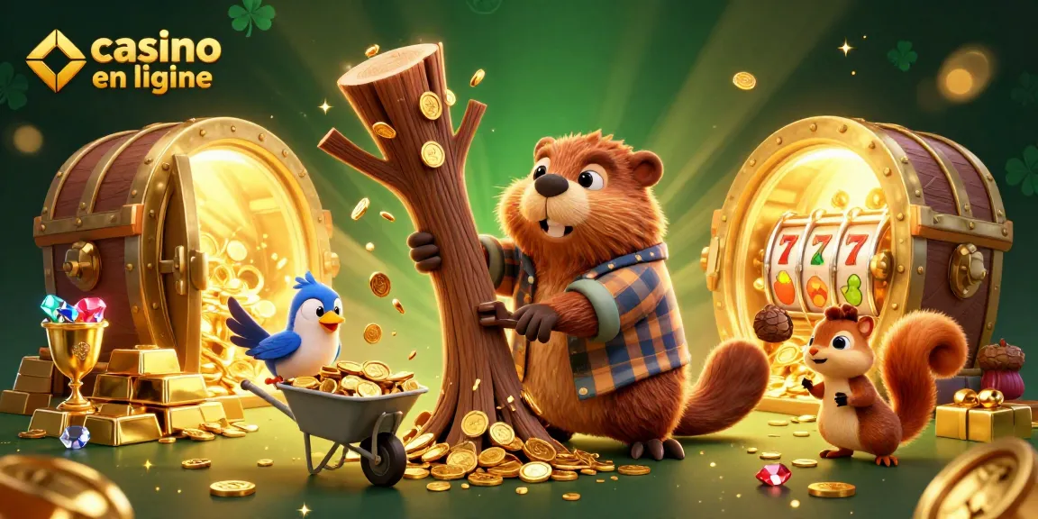 Le casino en ligne épique avec des personnages de dessins animés et une pluie de pièces d'or.