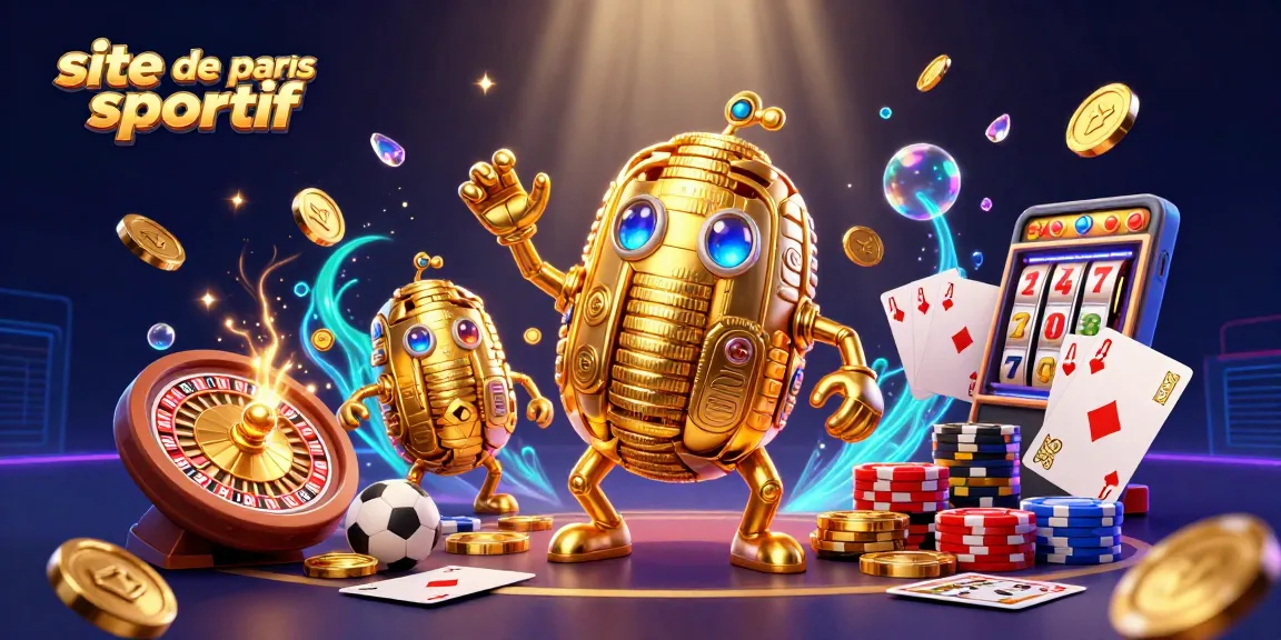 Pariez facilement sur le site de paris sportif avec une illustration dynamique de casino, représentant un golem d'or.