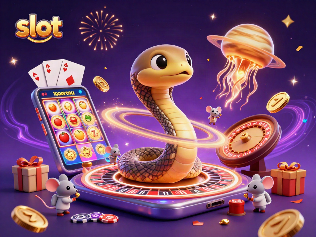 Experience thrilling slot action as playful astronaut mice bet on cosmic roulette with Saturn and its rings.