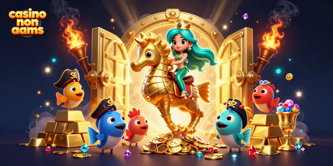 Gioca nei migliori casino non AAMS con la meravigliosa principessa sirena e il suo cavallo marino dorato.