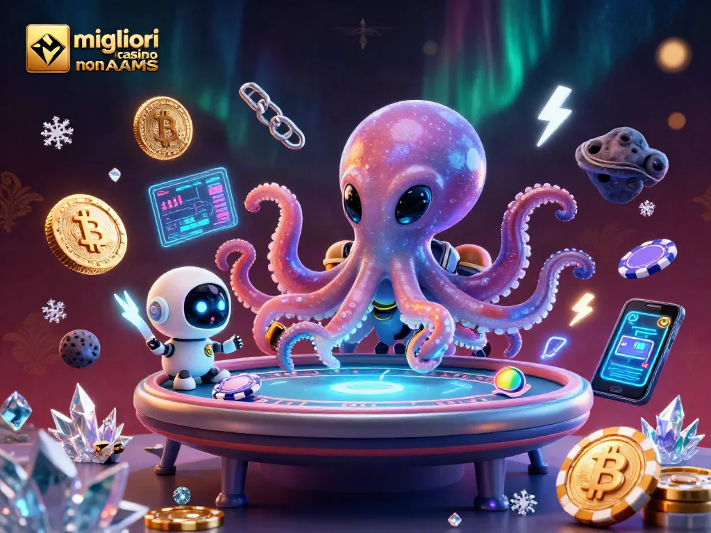 Giocare nei migliori casino non AAMS con un polpo alieno e robot in un tavolo da poker olografico