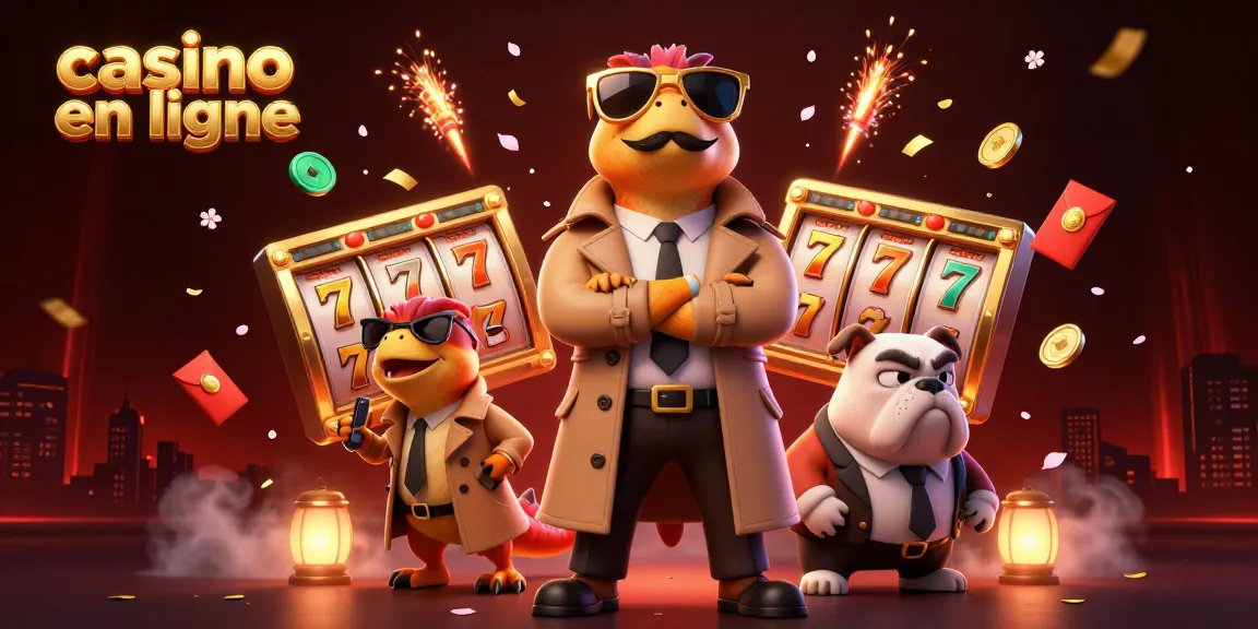 Jouez dans un casino en ligne et profitez d'une ambiance festive avec des raptors en trench coat.