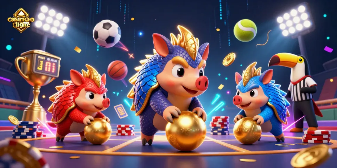 Jeux de casino en ligne avec pangolins rivaux et éléments de poker dynamique.