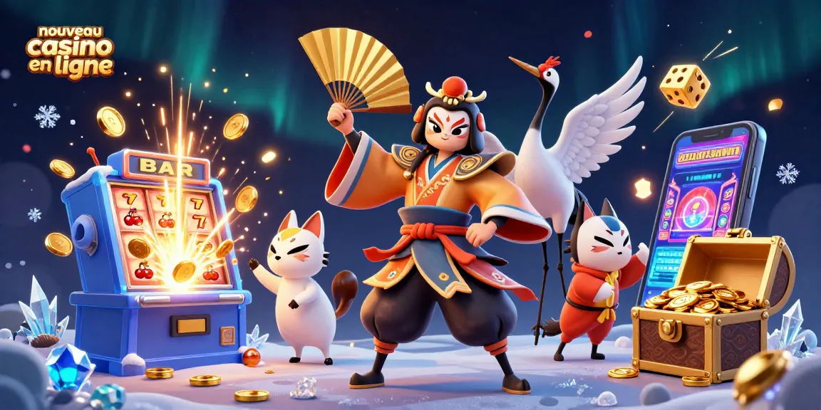 Jouez au nouveau casino en ligne avec des éléments de casino dynamiques et un kabuki guerrier captivant.