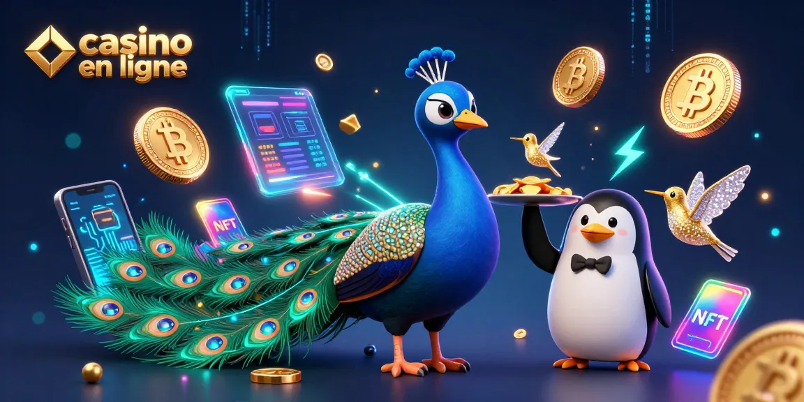 Jouez au casino en ligne avec des personnages élégants et des éléments numériques brillants.