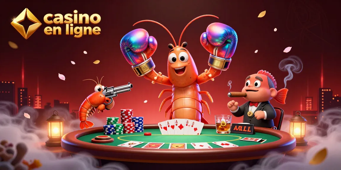 Profitez des émotions du casino en ligne avec un mantis shrimp et ses camarades au poker.