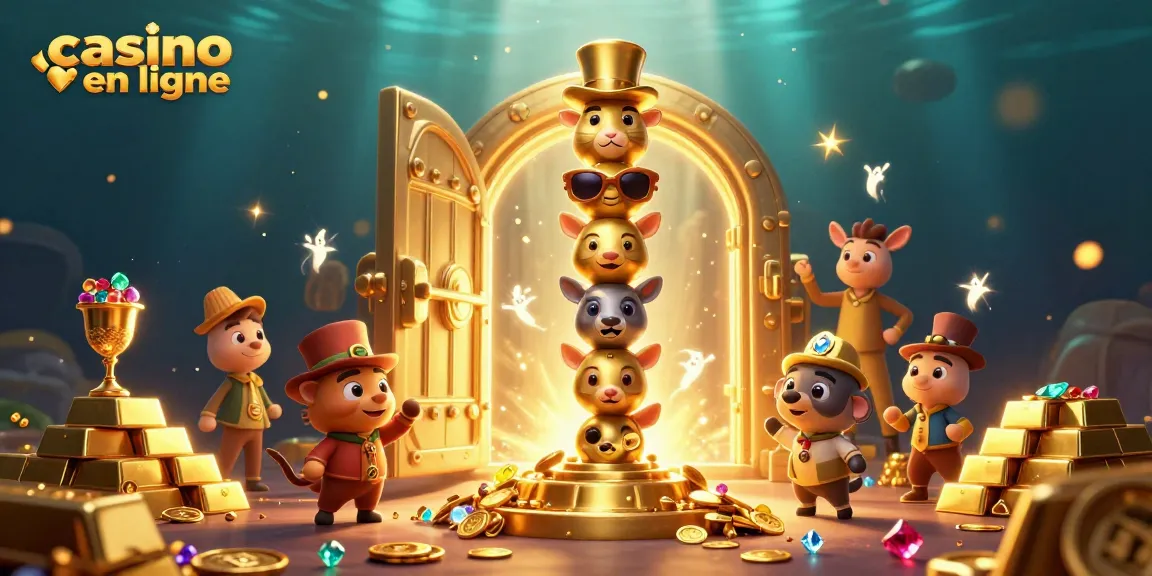 Jouez au casino en ligne avec ce totem animé entouré de trésors étincelants.