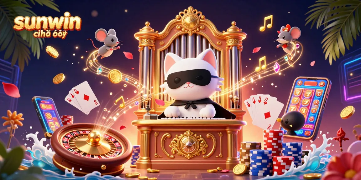 Experience the thrill of gaming at sunwin chính thức with a lively casino illustration showcasing fun characters.