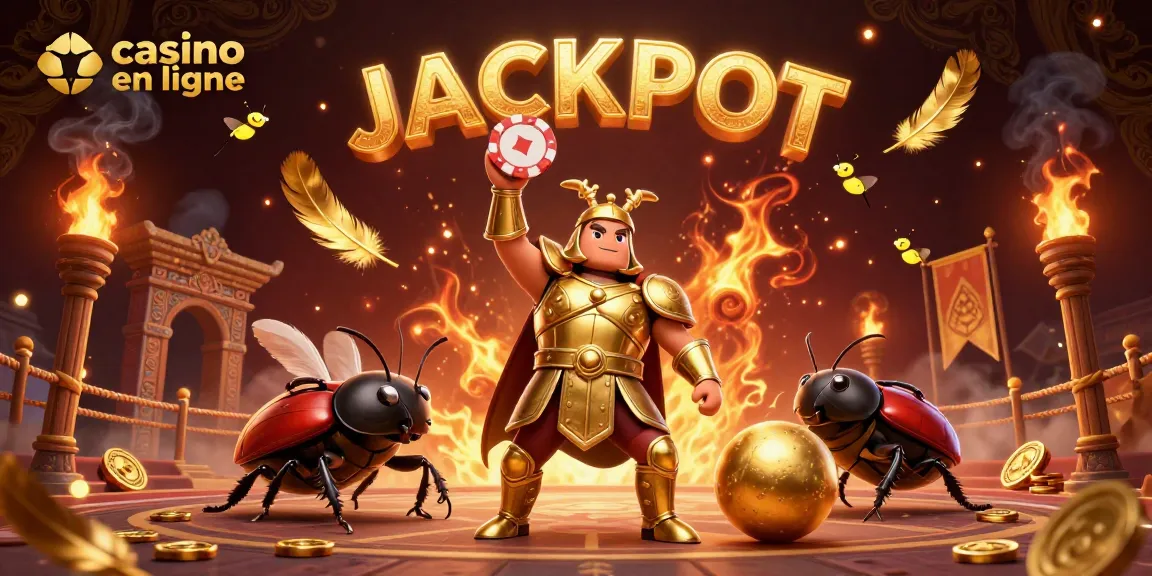 Jouez à un casino en ligne avec notre illustration dynamique de victoire et de jackpot.
