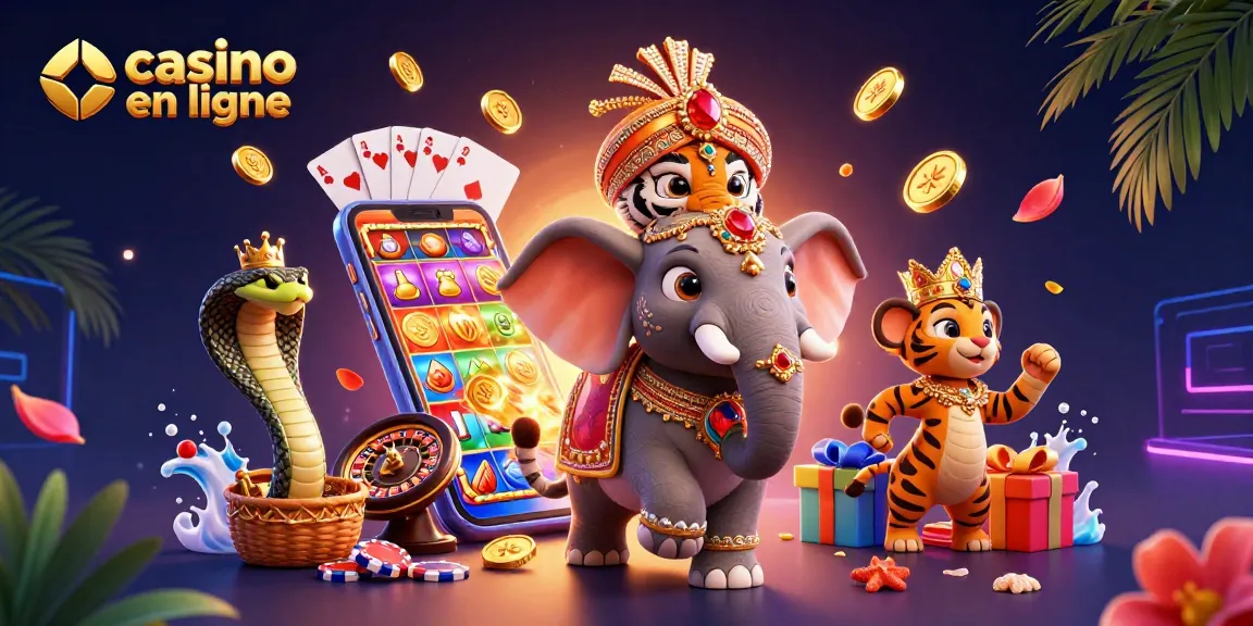 Découvrez un monde lumineux et excitant de casino en ligne avec un éléphant en joyaux.