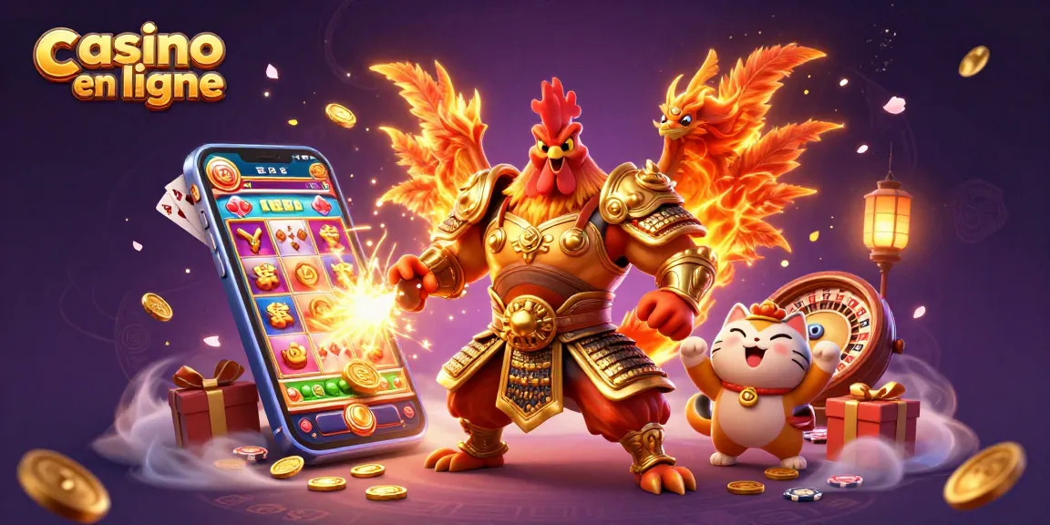 Vivez l'excitation du casino en ligne avec un combattant en armure de samouraï dans un décor captivant.