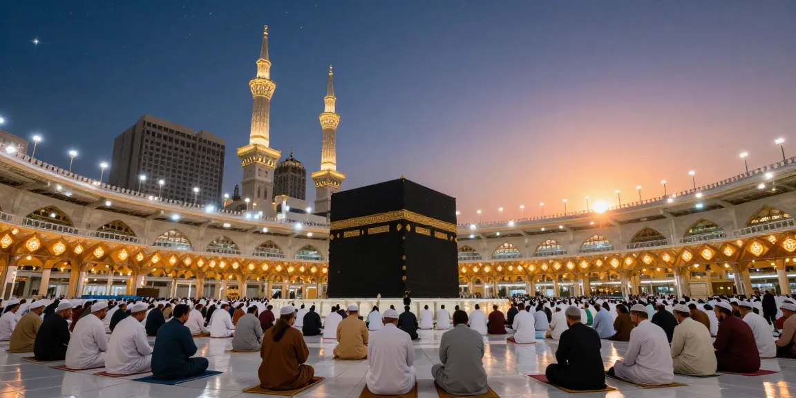 Experience the spiritual journey of umroh ramadhan at Masjidil Haram, capturing devotion and vibrant community atmosphere.