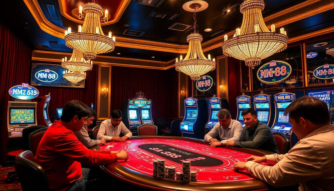 Experience the thrill of MM 88 at an elegant casino with exciting games and players.