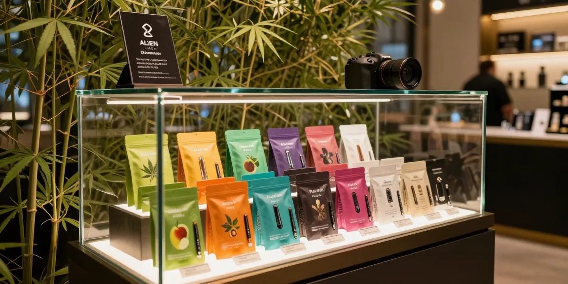 Alien Labs Disposable showcasing vibrant flavors in an elegant retail display.