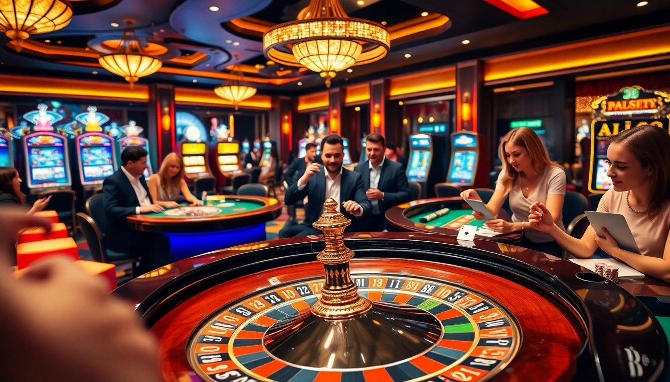 Gambling excitement at ABC8 with vibrant roulette and casino tables.