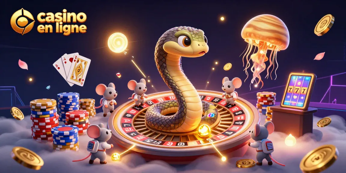 Cette illustration 3D montre un serpent de Saturne utilisé comme roulette, représentant un casino en ligne avec de l'excitation.