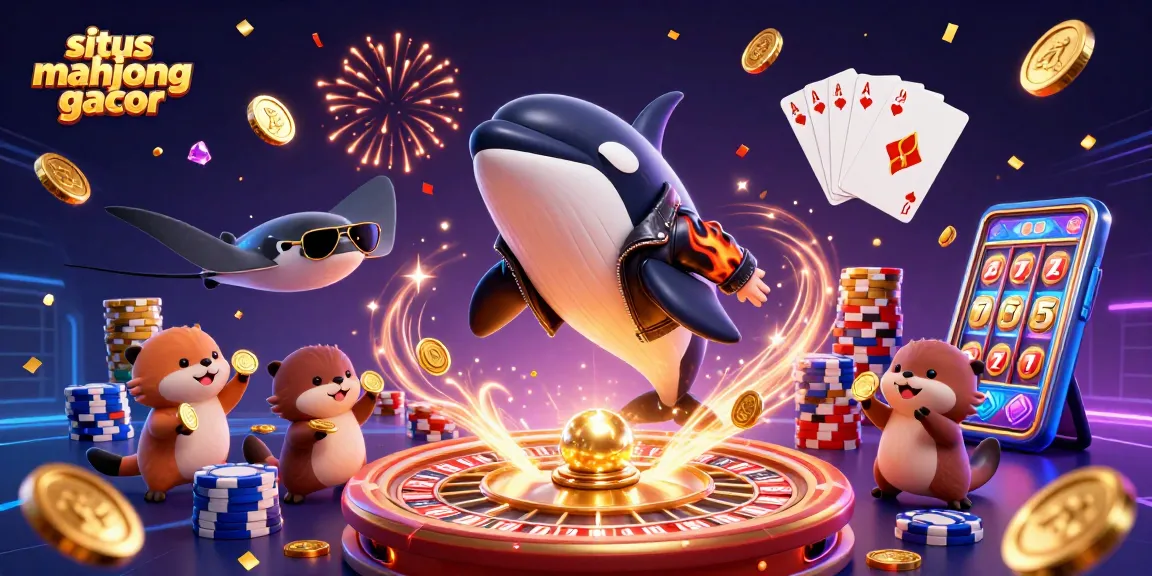 Engage in situs mahjong gacor with vibrant characters, soaring coins, and lively gaming elements.