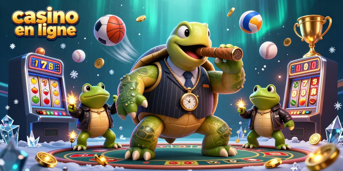 Découvrez le casino en ligne avec cette scène vibrante réunissant tortue et grenouilles créant une ambiance unique.