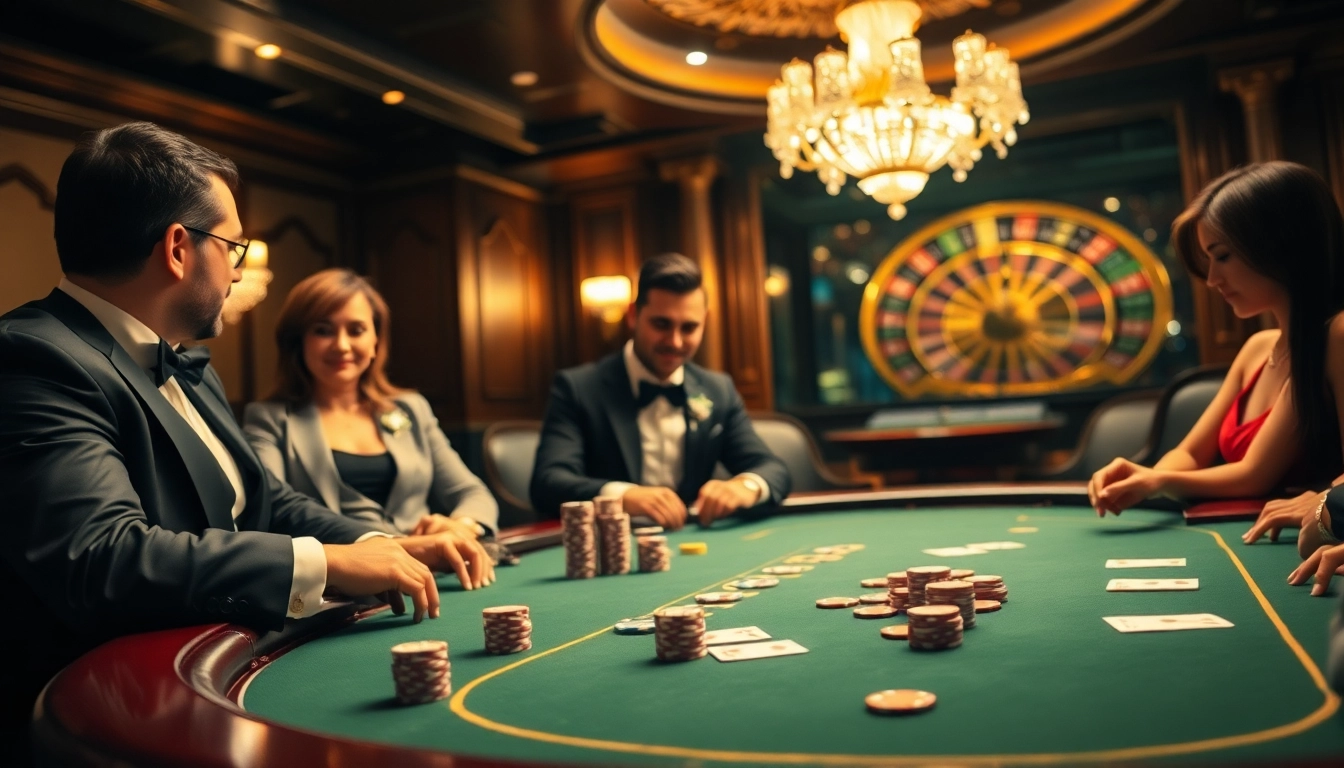 Vivez l'excitation du meilleure casino en ligne avec une élégante table de poker et des jetons vibrants.