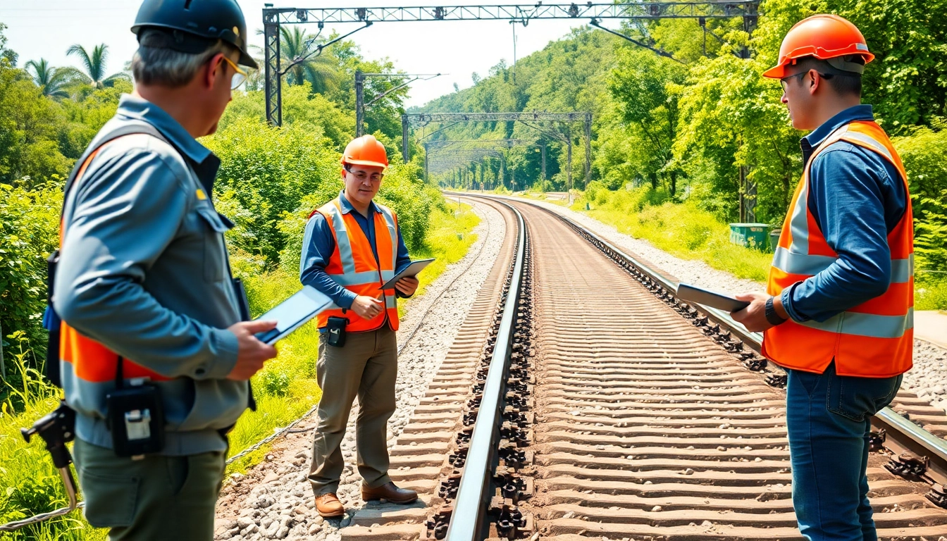 Inspecting railway tracks for safety and maintenance during a Track Inspection.
