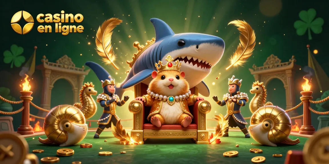 Plongez-vous dans notre monde de casino en ligne, où un roi hamster se distingue sur son trône de dents de requin.