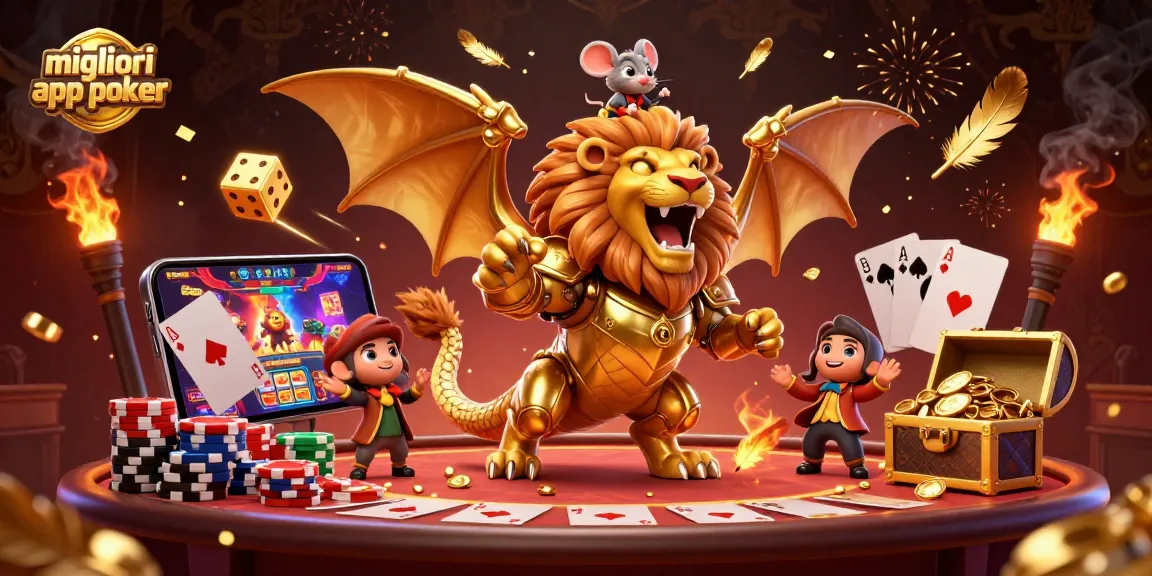 Scopri le migliori app poker mentre il chimera trionfa su un tavolo da poker affollato di azione.