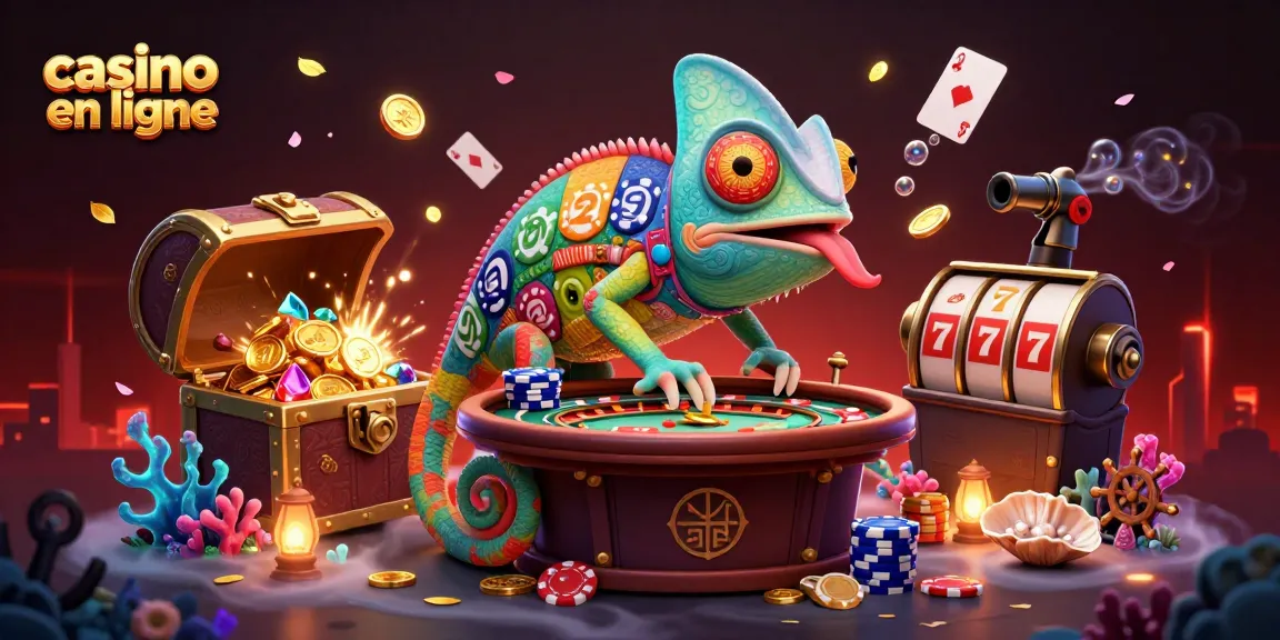Jouer au casino en ligne avec le propriétaire caméléon coloré qui attire les pièces d'or.