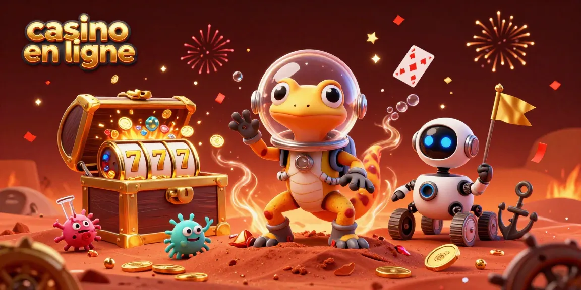 Jouez au casino en ligne avec des machines à sous en plein Mars et un lézard martien dynamique.