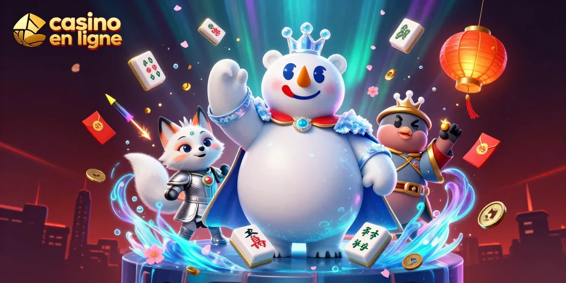 Plongez dans l'univers des casinos en ligne avec des personnages de polar et une ambiance festive.