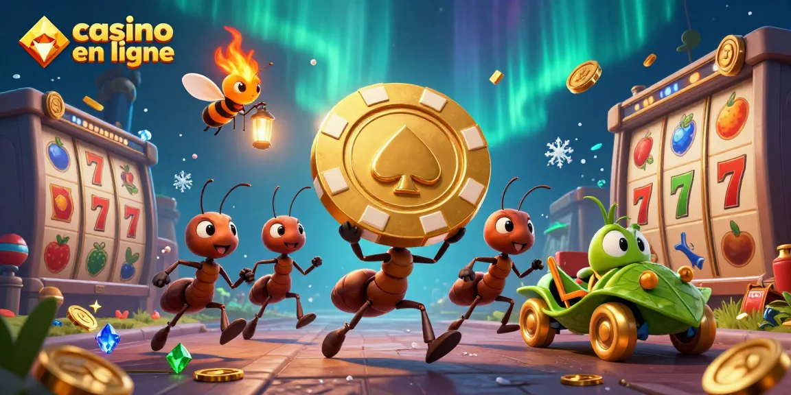 Utilisez le casino en ligne pour saisir des jackpots dans une mission d'escroquerie ludique avec des fourmis.