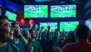 실시간스포츠중계를 즐기는 다양한 팬들의 참여를 담은 스포츠 관람 장면