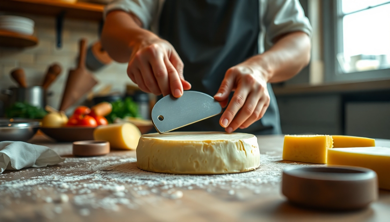 Kaasdoek used expertly in a kitchen to prepare fresh cheese with precise techniques.
