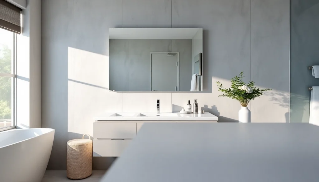 Der elegante sonni Spiegelschrank bietet modernen Stauraum im Badezimmer mit LED-Beleuchtung.