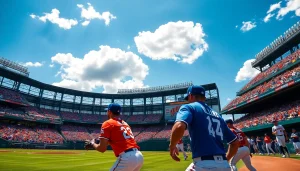 mlb중계에 집중하는 선수들과 응원하는 관중의 역동적 장면