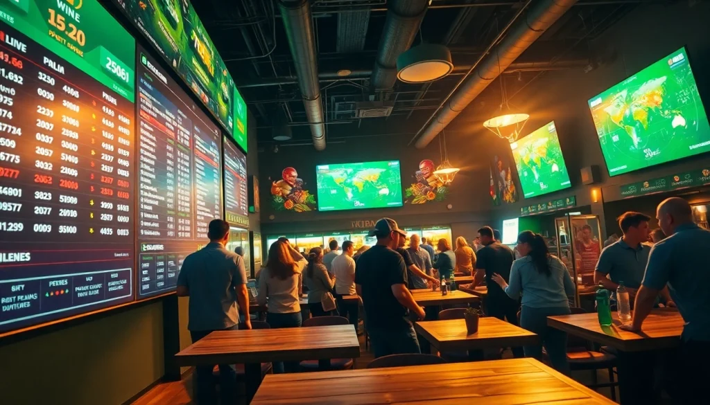 Experience the excitement of the best sportsbooks in Mexico, showcasing a lively betting atmosphere.