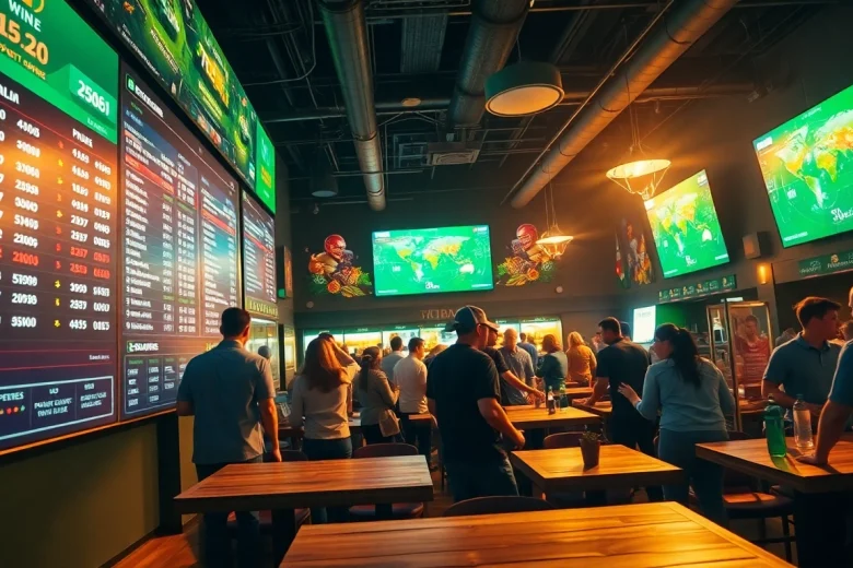 Experience the excitement of the best sportsbooks in Mexico, showcasing a lively betting atmosphere.