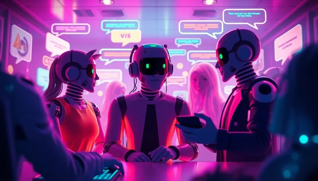 Engaging digital chat interface showcasing interactive sex chat AI characters.