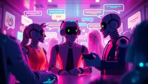 Engaging digital chat interface showcasing interactive sex chat AI characters.