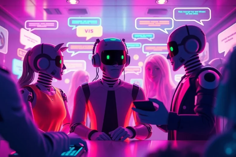 Engaging digital chat interface showcasing interactive sex chat AI characters.