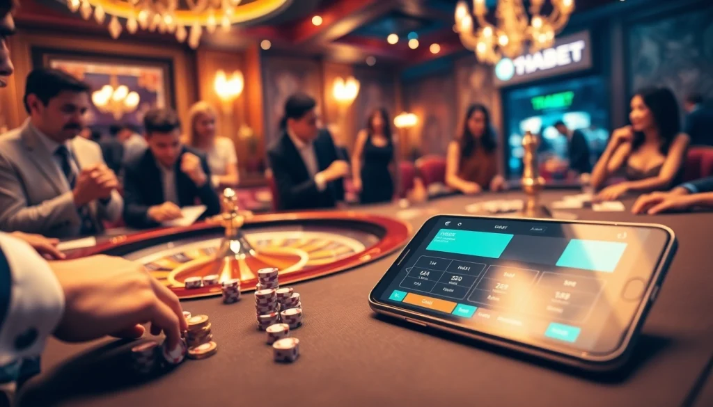 Experience high-stakes excitement with THABET's professional online gaming setup featuring vibrant casino elements.