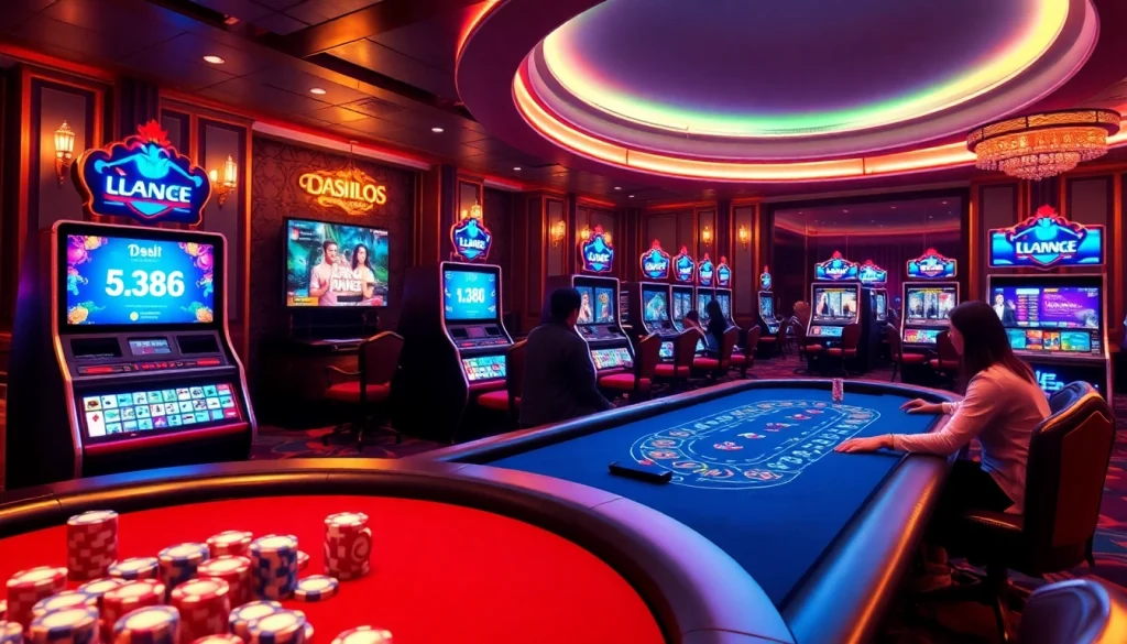 Enjoy thrilling games at https://lc88tv.com/ with dynamic poker tables and slot machines in a vibrant casino setting.